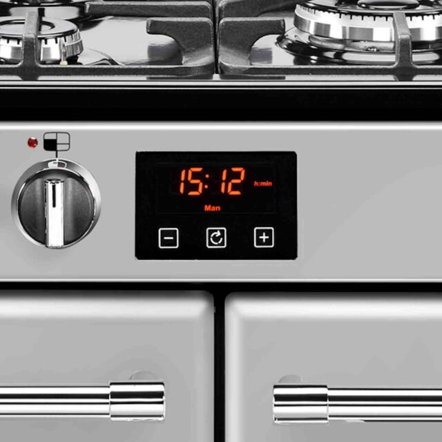 Belling 444444146  110DFT 110cm Dual Fuel Rangecooker with Double Oven and Gas Hob - Silver