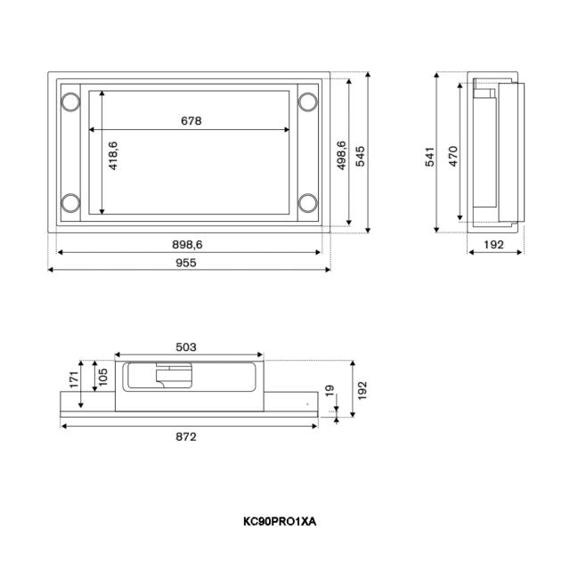 Bertazzoni KC90PRO1XA Pro Series 90cm Ceiling Hood Stainless Steel