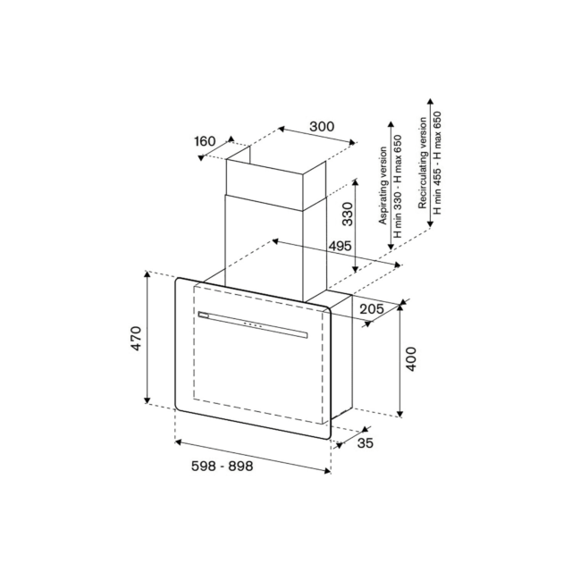Bertazzoni KV90PRO1NA Pro Series Wall Angled Hood 90cm Black + SS