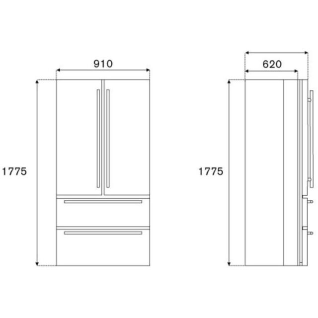 Bertazzoni REF904FFNXTC French Door Freestanding Fridge Freezer with 2 freezer Drawers