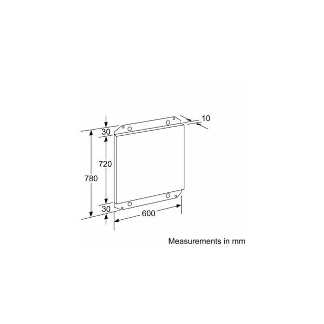 Bosch DHZ6551 Brushed Steel Splash Back Panel: 600 x 720mm
