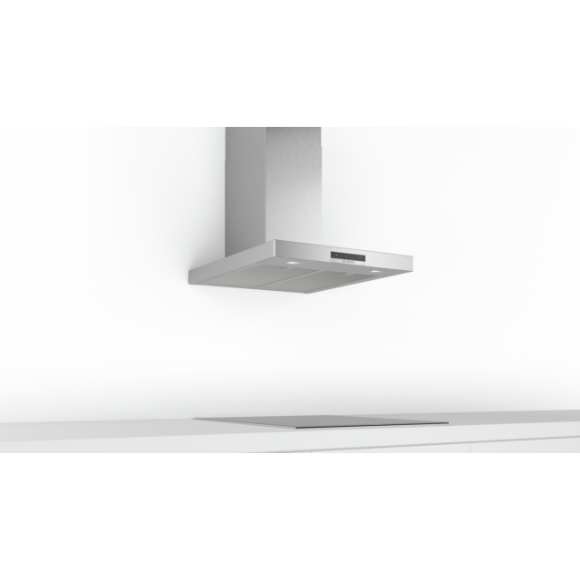 Bosch DWB66DM50B 60Cm Wide Brushed Steel Box Chimney Cooker Hood With Electronic Touch Control, 3 Sp