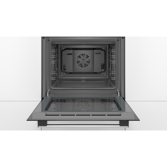 Bosch HHF113BA0B 59.4Cm Serie 2 Black Built In Electric Single Oven With 3D Hot Air, Child Lock And 