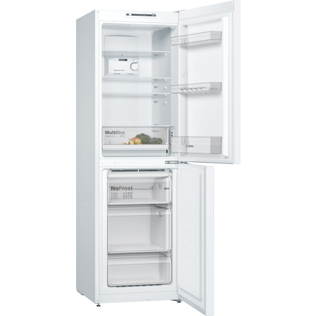 Bosch KGN34NWEAG 186x60 NoFrost fridge freezer, MultiBox, 4 glass safety shelves, MultiAirflow, 3 fu