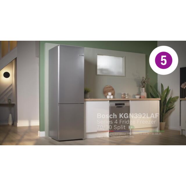 Bosch KGN392LAF 60cm 70/30  Fridge Freezer - Stainless Steel