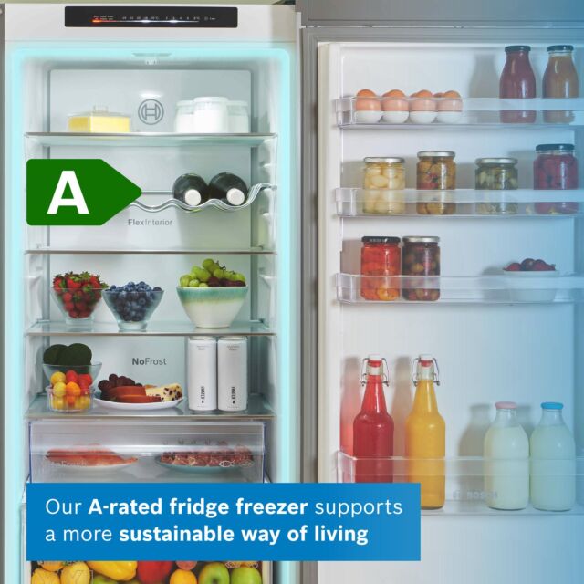 Bosch KGN392LAF 60cm 70/30  Fridge Freezer - Stainless Steel