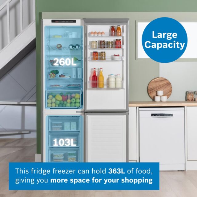 Bosch KGN392LAF 60cm 70/30  Fridge Freezer - Stainless Steel