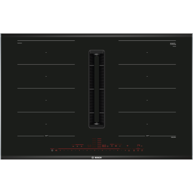 Bosch PXX875D67E 80cm venting hob, DirectSelect Premium Control, 2 x Flex + Ventilation, PerfectCook