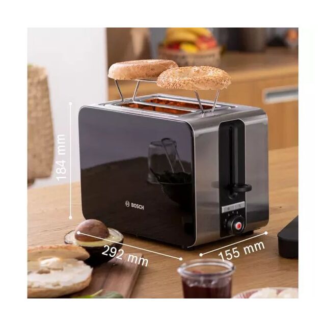 Bosch TAT7203GB 2 Slice Toaster - Black