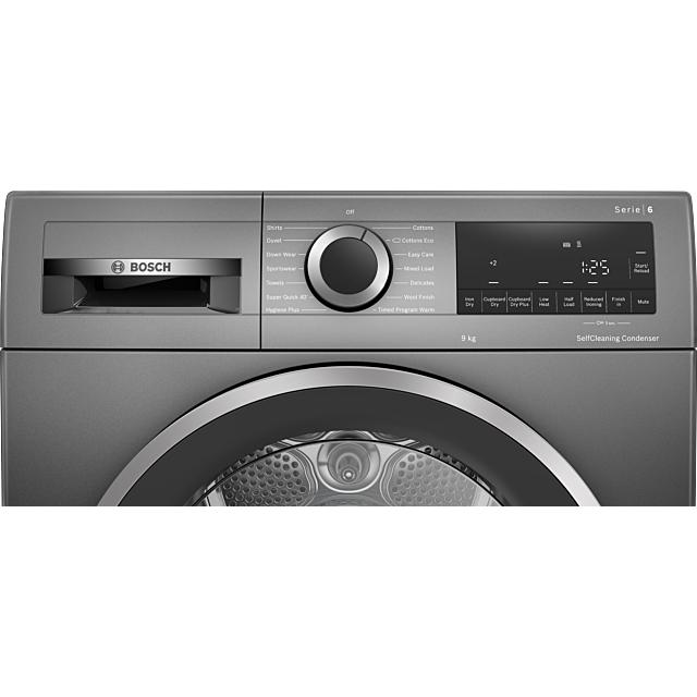 Bosch WQG245R9GB Capacity 9kg, Heat Pump, SelfCleaning Condenser, Hygiene Plus, Half Load, AutoDry, 