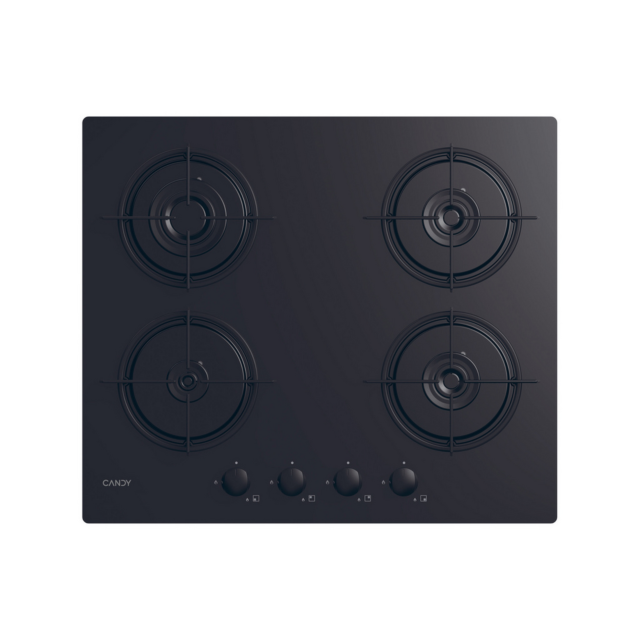 Candy CVW6BB 59.5cm Black Built-In 4 Zone Gas Hob