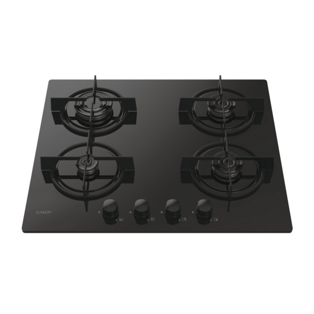Candy CVW6BB 59.5cm Black Built-In 4 Zone Gas Hob
