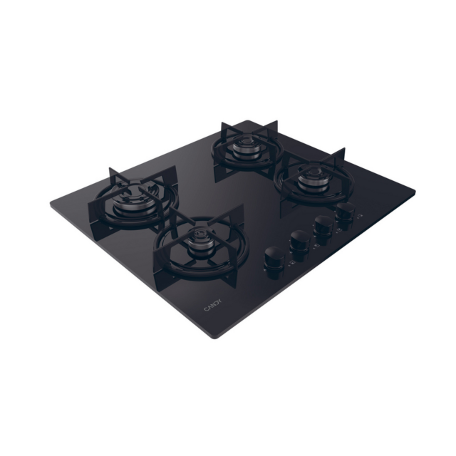 Candy CVW6BB 59.5cm Black Built-In 4 Zone Gas Hob