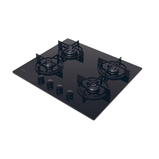 Candy CVW6BB 59.5cm Black Built-In 4 Zone Gas Hob