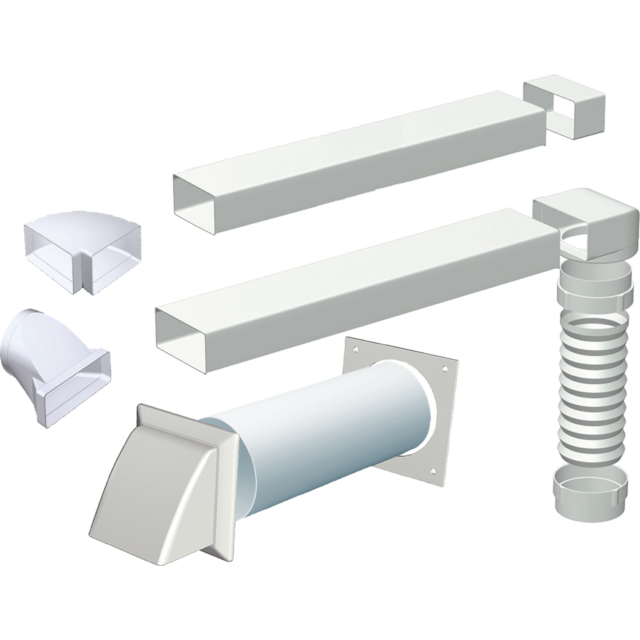 Caple C2655WGL 150mm high efficiency flat channel venting kit - 3 metre, for use with Downdrafts