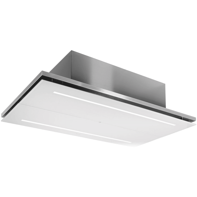 Caple CE1122WH stainless steel trim with white glass panels, 2 LED strip lights, remote control, 110