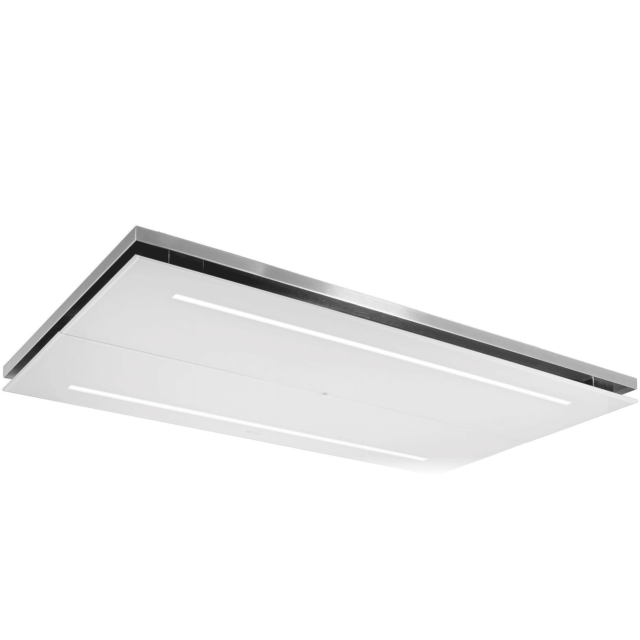 Caple CE1122WH stainless steel trim with white glass panels, 2 LED strip lights, remote control, 110