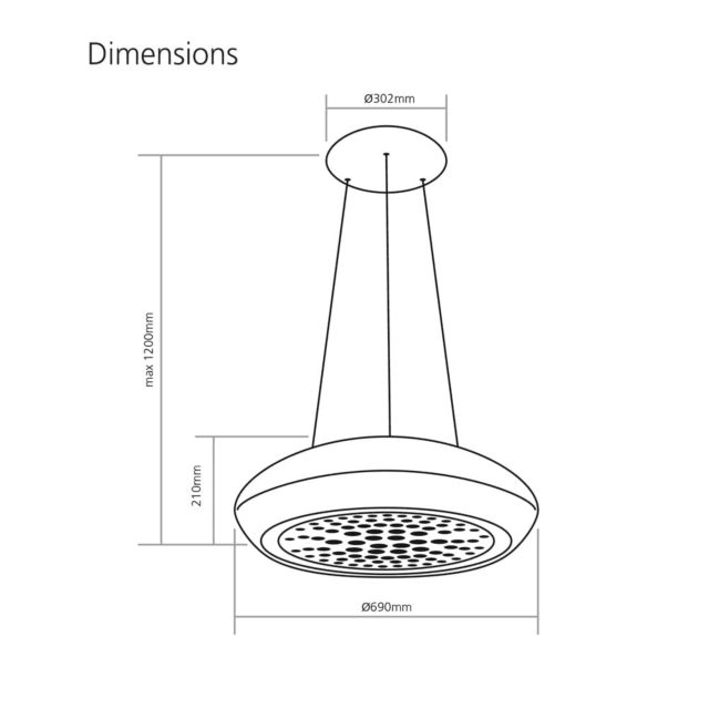 Caple CR700 Ceramica, copper coloured Ceramic, remote control, LED light, 550m3/h, W 690mm, filter C