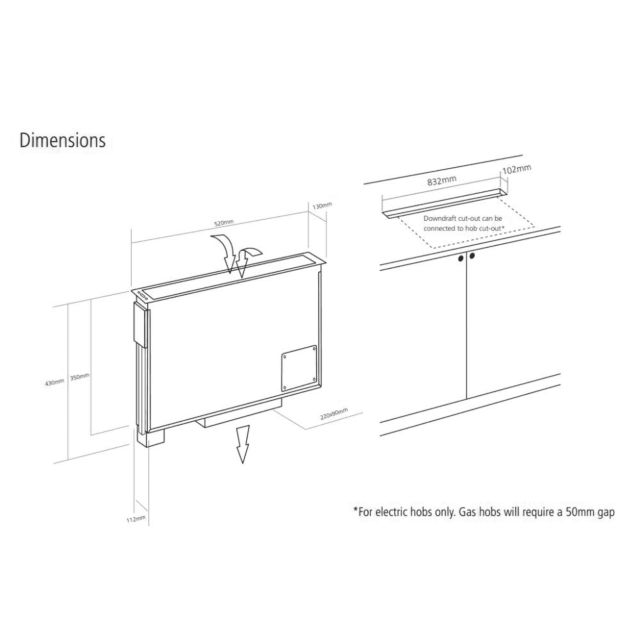Caple DD522BK stainless steel frame and black glass panel, twin side extraction, illuminated touch c