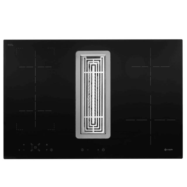 Caple DD780BK Downdraft: stainless steel grille, touch control, 4 speeds, 648m3/h, plinth motor incl