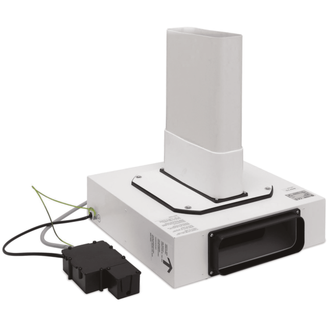 Caple DDMEXT28 behind plinth installation, **478 to 559m3/h, **B to C energy, for Downdraft hoods on