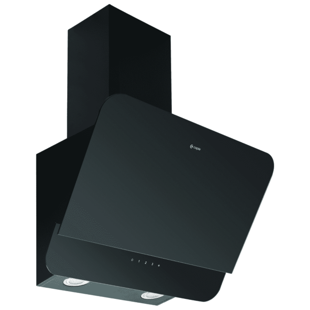 Caple OM600 black glass, illuminated LED touch controls, 456m3/h, W 600mm, C energy, filter CAP61CF