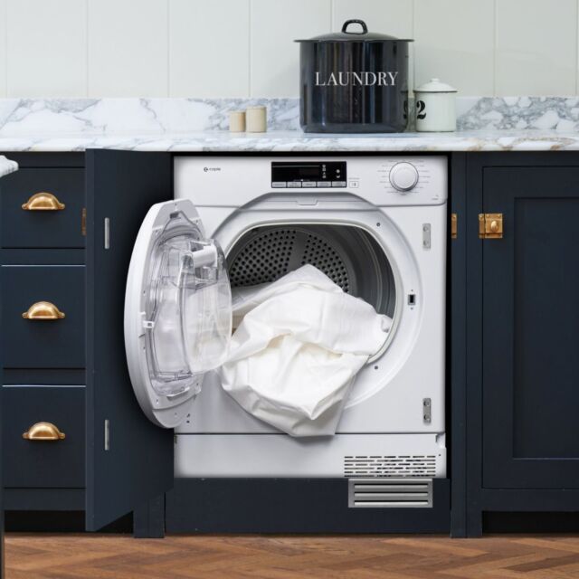 Caple TDI4001 fully integrated heat pump tumble dryer, 15 programmes (inc. 24hrs Delay timer), 7kg, 