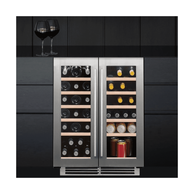 Caple WI6234 Classic undercounter, 2 side by side zones, W 595mm, suitable for 100-150mm plinth, G e