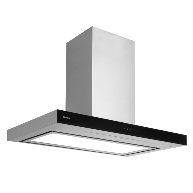 Caple ZC922 Zodiac, stainless steel and black glass, illuminated touch controls, LED lights, 587m3/h