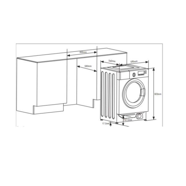 CDA CI327 Int washing machine, 1200 spin speed, 7kg wash load