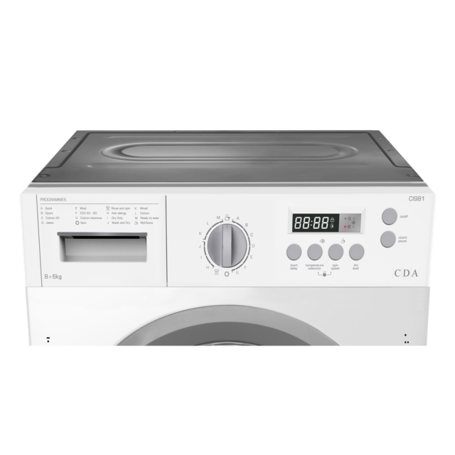 CDA CI981 Int washer dryer, 1400 spin speed, 8 + 6 kg wash load