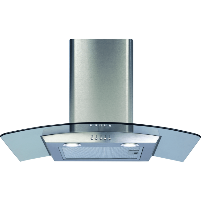 CDA ECP72SS Curved glass extractor, Ducted/re-circulating, LED lights,SS