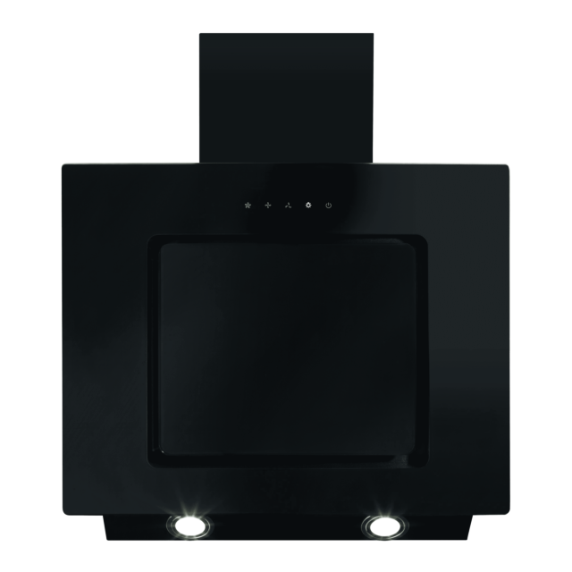 CDA EVA60BL Angled extractor, Ducted/re-circulating, LED lights, TC, black