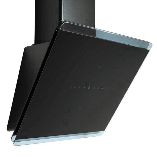 CDA EXG90BL 90cm gesture control angled black glass extractor, TC , LED lights (CHA37)