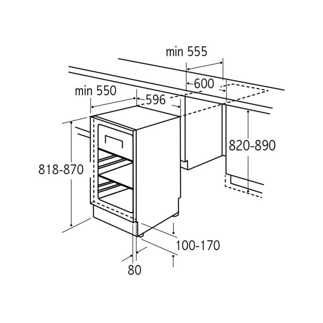 CDA FW254 Int under counter fridge with ice box, energy rating: A+, RD