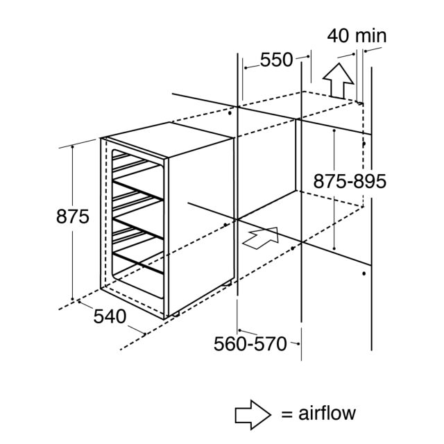 CDA FW422 Int in-column larder fridge, energy rating: A+, RD