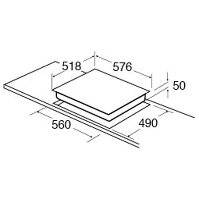 CDA HC6312FR 4 Zone Ceramic Hob with Frameless Glass
