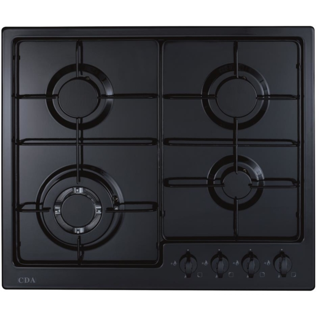 CDA HG6251BL 58cm 4-Burner Gas Hob Black