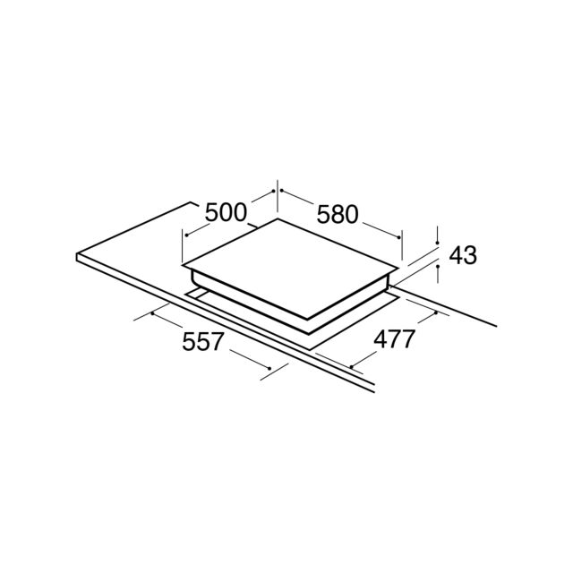 CDA HG6351SS 4 burner gas hob, cast iron pan supports , WB 
