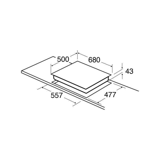 CDA HG7251BL 5 burner gas hob, cast iron pan supports , WB