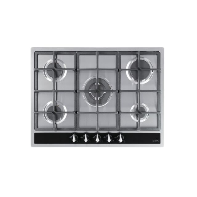 CDA HG7351SS 5 burner gas hob, cast iron pan supports , WB