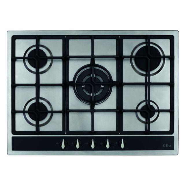 CDA HG7351SS 5 burner gas hob, cast iron pan supports , WB