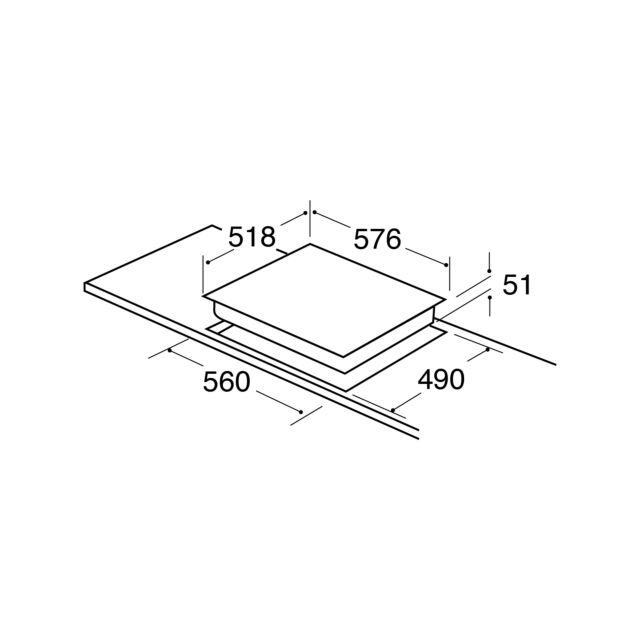 CDA HN6732FR 4 zone induction hob, 1 bridging zone, 2 individual zones, Slider control