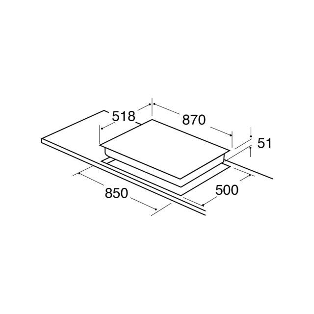 CDA HN9611FR 5 zone induction hob, 2 bridging zones and 1 individual zone