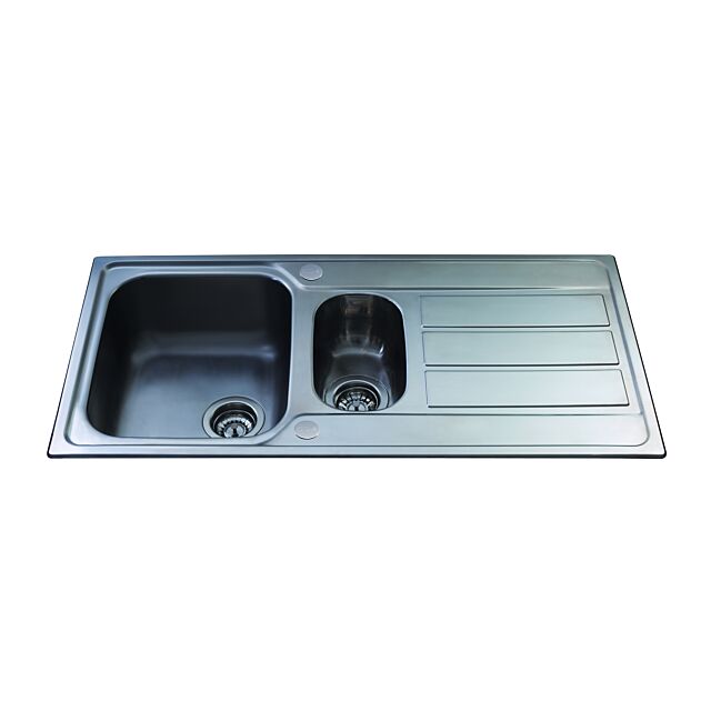CDA KA52SS SS one and half bowl sink, reversible, fits 600mm base 
