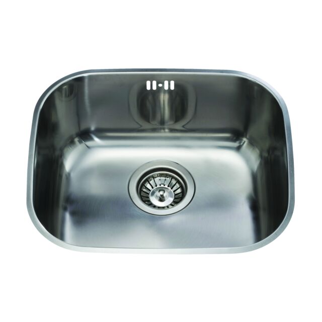 CDA KCC22SS SS undermount three-quarter bowl sink, polished finish