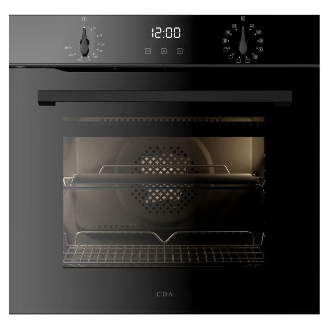 CDA SL300BL 77 ltr 12 FN, rotary control fan oven, TC timer , SCD, TS x 1, black