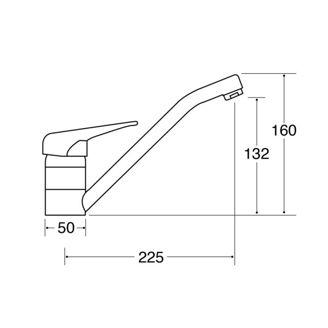 CDA TC15CH Classic single lever tap,single flow, WRAS approved