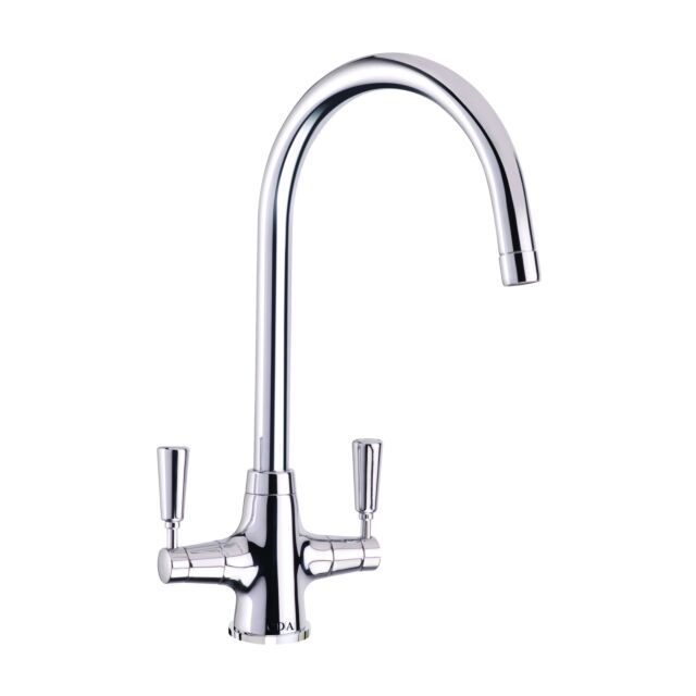 CDA TT41CH Traditional quarter turn lever monobloc tap, WRAS approved, chrome