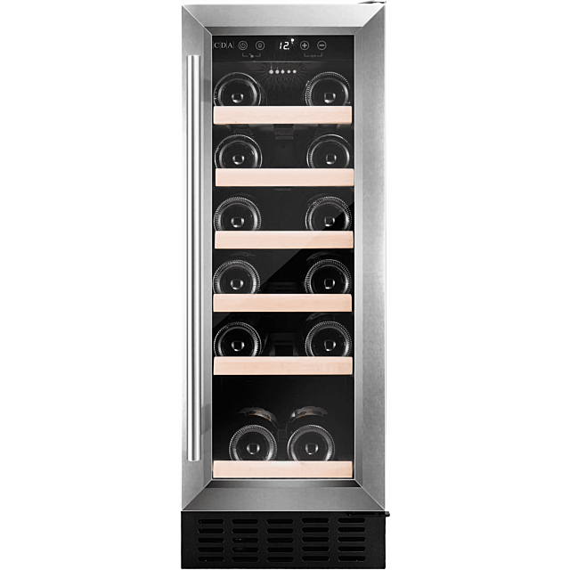 CDA WCCFO302SS FS/under counter 30cm wine cooler, 19 x BS, single temp zone, RD,SS 